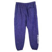 Our super comfy sweatpants feature logo embroidery and print. We dyed & mineral-washed our joggers a dark purple (powdered ube color) for that new vintage look.   Our dyed sweatpants feature a crotch gusset and a zipped stash pocket. Made of a 14 oz 80/20 cotton-poly blend, with side ribbings. The fit is slightly oversized and pre-shrunk.   Each dyed hoodie & sweatpants is unique and may look slightly different than pictured.