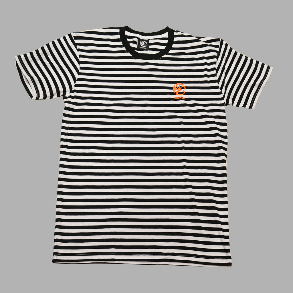 STRIPED EMBROIDERED LOGO TEE